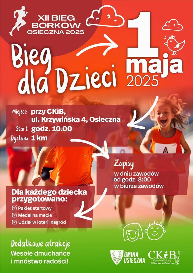 Bieg dla Dzieci już 1 maja w Osiecznej!