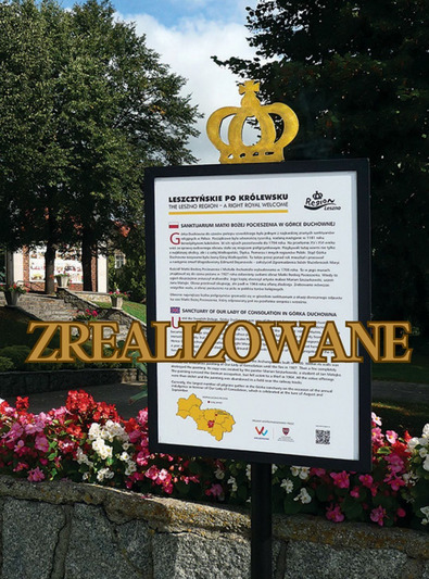 Realizacja zadania „Odnowienie oznakowania zabytków architektury tworzących regionalny produkt turystyki kulturowej i krajoznawczej na szlaku „Leszczyńskie po królewsku”” 